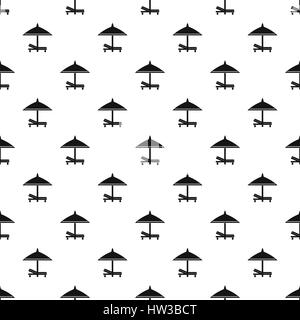 Panca e ombrello pattern, stile semplice Illustrazione Vettoriale