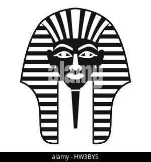 Maschera di Tutankhamon, icona di stile semplice Illustrazione Vettoriale