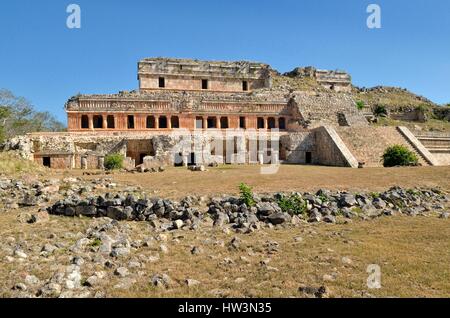 El Palacio, il Grand Palace, la storica città maya Sayil, stato dello Yucatan, Messico Foto Stock