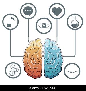 Il progresso del cervello dei supporti di rete Illustrazione Vettoriale