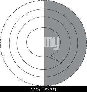 Silhouette di adesivo cornice circolare con, finestra di dialogo Illustrazione Vettoriale