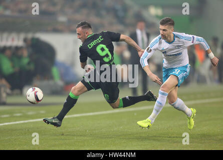 Gladbach, Deutschland. 16 Mar, 2017. Gladbach, Germania Marzo 16, 2017, Europa League di roand 16, seconda gamba, Borussia Moenchengladbach vs FC Schalke 04: Credito: Juergen schwarz/Alamy Live News Foto Stock