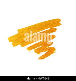 Golden tratto di pennello. Vector golden splash. Illustrazione Vettoriale