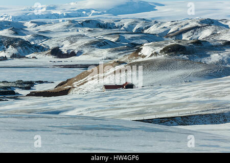 Zone rurali in Islanda in inverno. Foto Stock