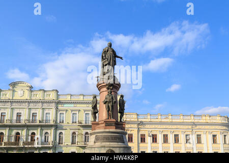 Un monumento all'imperatrice Caterina la Grande a Odessa, Ucraina Foto Stock