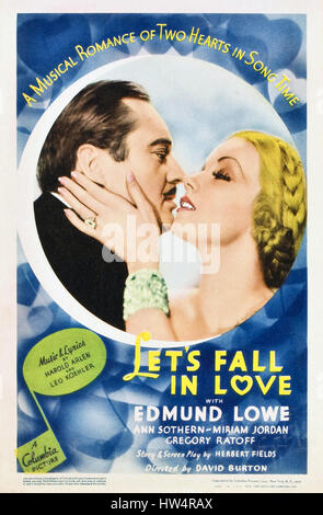 Andiamo a cadere in amore 1933 Columbia Pictures Film con Ann Sothern ed Edmund Lowe Foto Stock