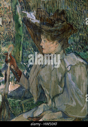 Henri de Toulouse-Lautrec (1864-1901). Pittore Francese. Post-Impressionism. Donna con guanti, 1891. Olio su cartone. 1896. Il Museo d' Orsay. Parigi. La Francia. Foto Stock