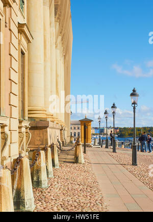 Facciata del Palazzo Reale (Kungliga Slottet) Gamla Stan, Stoccolma, Svezia e Scandinavia Foto Stock