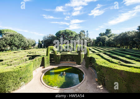 Parco del Labirinto di Horta, talvolta denominati Laberint Horta Gardens è un giardino storico nel quartiere Horta-Guinardó a Barcellona e la più antica di Foto Stock