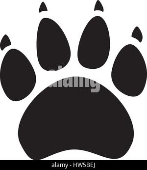 Silhouette nera di impronte di animali su sfondo bianco. Cani e gatti paw icona. Illustrazione Vettoriale. Illustrazione Vettoriale