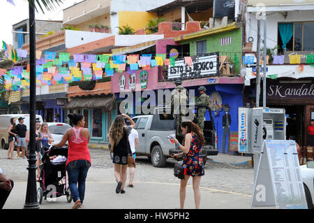 Scena di strada in Sayulita Foto Stock