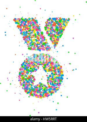 Medaglia astratta splash multi-cerchi colorati. Illustrazione Vettoriale. Illustrazione Vettoriale