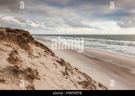 Danimarca, nello Jutland, Danese Riviera, Hvide Sande, dune costiere, crepuscolo Foto Stock