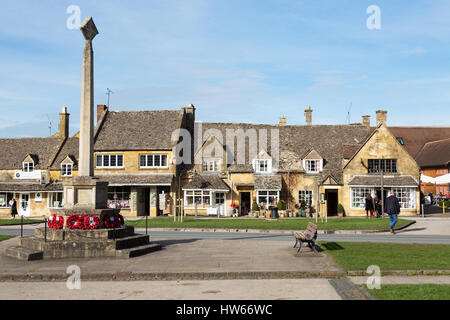 Broadway, Cotswolds - il villaggio verde, Broadway Village, Cotswolds, Worcestershire Inghilterra REGNO UNITO Foto Stock