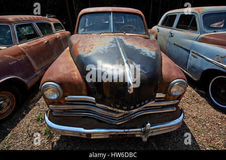 Oldtimer, Plymouth, rottami di automobili, vicino a Spokane, Washington, Stati Uniti d'America Foto Stock