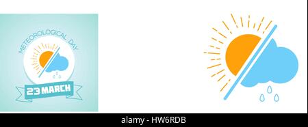 Calendario per ogni giorno il 23 marzo. Biglietto di auguri. Holiday - giornata meteorologica. Icona di stile lineare Illustrazione Vettoriale