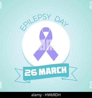 Calendario per ogni giorno il 26 marzo. Biglietto di auguri. Holiday - epilessia giorno. Icona di stile lineare Illustrazione Vettoriale