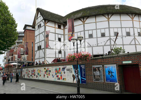 Shakespeare Globe Theatre, bankside, Southwark, South Bank di Londra city, England, Regno Unito Foto Stock