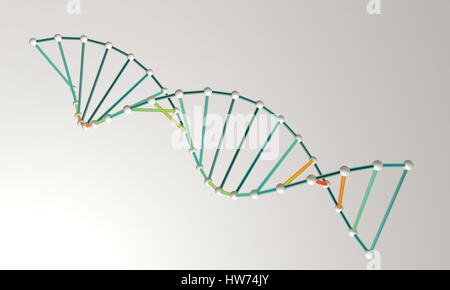 DNA sfondo modello 3D render, lavorando Foto Stock