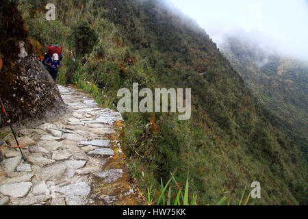 Panorama lungo il Cammino Inca in Perù Foto Stock