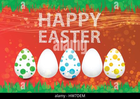 Vacanze di Pasqua su uno sfondo rosso Illustrazione Vettoriale