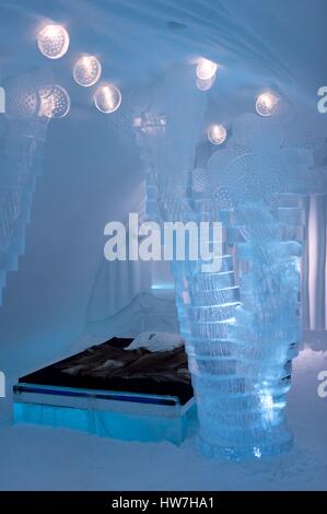 La Svezia Norrbotten, Kiruna, hotel di ghiaccio Foto Stock