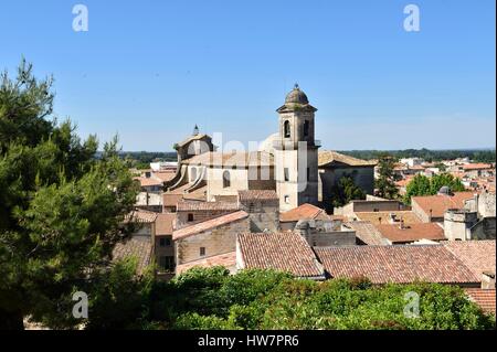 Francia, Gard, Beaucaire, Notre Dame des Pommiers collegiata Foto Stock