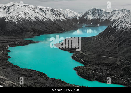 Kenai lago dalla cresta di macellazione in Cooper Landing, Alaska. Foto Stock