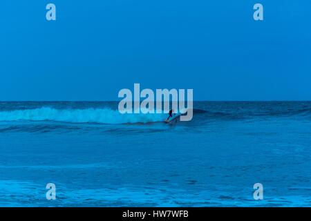 Tramonto in inverno a Montauk Point Foto Stock