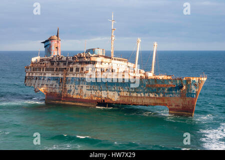 SS American Star naufragio su Fuerteventura Isole Canarie Spagna Foto Stock