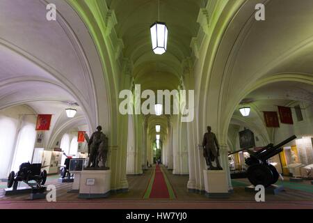 La Russia, San Pietroburgo, Kronverksky isola, museo di Artiglieria, galleria interna Foto Stock