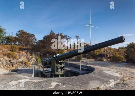 Australia, Western Australia, Sud-ovest, Albany, Princess Royal Fortezza, Monte Adelaide, 6 pollici di pistola, artiglieria Foto Stock