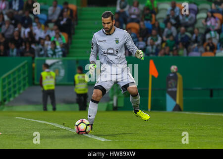 Lisbona, Portogallo. Il 18 marzo, 2017. Portiere SportingÕs dal Portogallo Rui Patricio (1) in azione durante il gioco Sporting CP v CD Nacional © Alexandre de Sousa/Alamy Live News Foto Stock