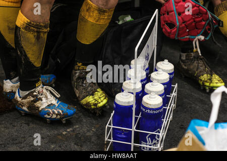 Pontyclun club di rugby Galles del Sud, a metà tempo e sessione di formazione presso il Womens gioco, Pontyclun contro Llandaff Nord. Foto Stock