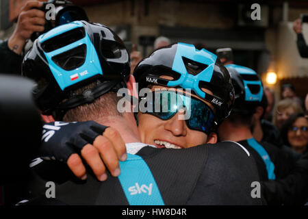 18 marzo 2017 108th Milano - Sanremo 1a : KWIATKOWSKI Michal (POL) Sky foto: Cronos/Yuzuru Sunada Foto Stock
