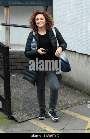 Nadia Sawalha visto ad ITV studios il 6 febbraio 2017 a Londra Foto Stock