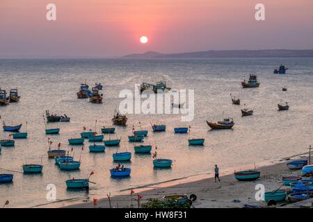 Il Vietnam del Sud Costa Centrale Regione, Mui Ne villaggio di pescatori Foto Stock