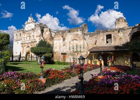 Guatemala, Sacatepequez reparto, Antigua Guatemala, classificato come patrimonio mondiale dall'UNESCO, la chiesa di San Francisco Foto Stock