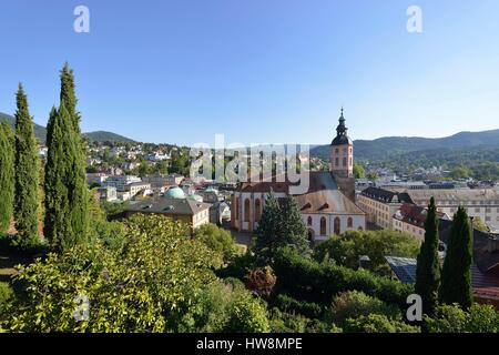 Germania, Baden Wurttemberg, Foresta Nera (Schwarzwald), Baden Baden, Friedrichsbad bagni termali e la collegiata (Stiftskirche) Foto Stock