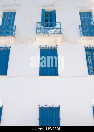 Splendido dipinto di vintage otturatore in un villaggio di Sidi Bouzid Tunisi Foto Stock