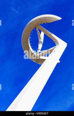 Torre di Telefonica, l'Anella Olimpic Park, Barcellona, Catalunya, Spagna Foto Stock