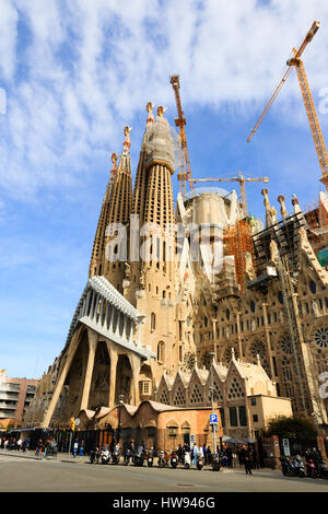 Antonio Gaudi capolavoro, La Sagrada Familia Basilica di Barcellona, Catalunya, Spagna Foto Stock