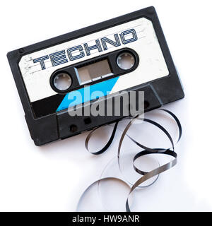 Techno Dance generi musicali audio tape label Foto Stock