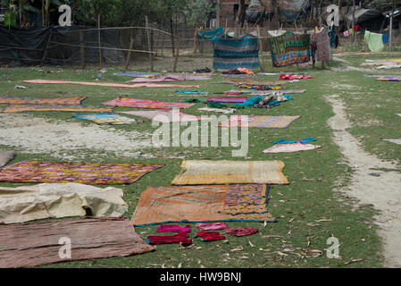 Bangladesh, Chittagong, Distretto di Cox bazar, Maheshkhali Isola (aka Maheshkali, Mahesh Khali, Moheshkhali). Villaggio Maheshkhali, pulire launrdy dryi Foto Stock