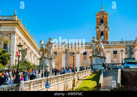 Il colle capitolino cordonata. Roma, Lazio, l'Italia, Europa Foto Stock
