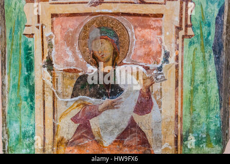 Affresco della vernice. Chiostro del monastero allegata, con una decorazione cosmatesque. Arcibasilica di San Giovanni in Laterano, ufficialmente la cattedrale di Roma. R Foto Stock