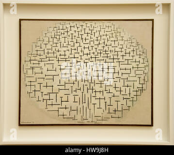 " Composizione in bianco e nero n. 10' dal pittore olandese Piet Mondriaan Foto Stock