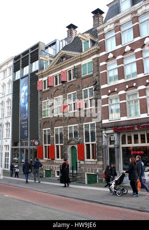 Famoso Rembrandt House Museum (Rembrandthuis) in Jodenbreestraat, centro di Amsterdam, Paesi Bassi Foto Stock
