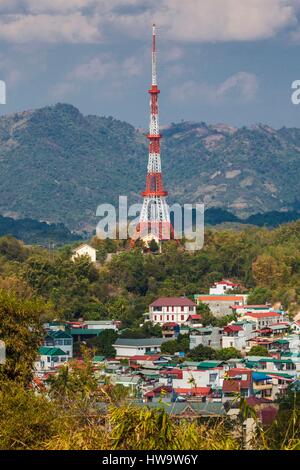 Il Vietnam, Dien Bien Phu, comunicazioni montante conformato come la Torre Eiffel Foto Stock