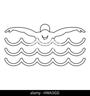 Nuotatore icona, stile semplice Illustrazione Vettoriale